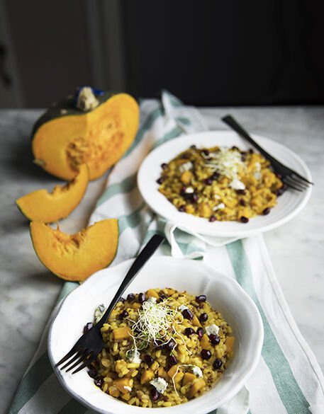 Risotto alla zucca e melagrana con stilton_01