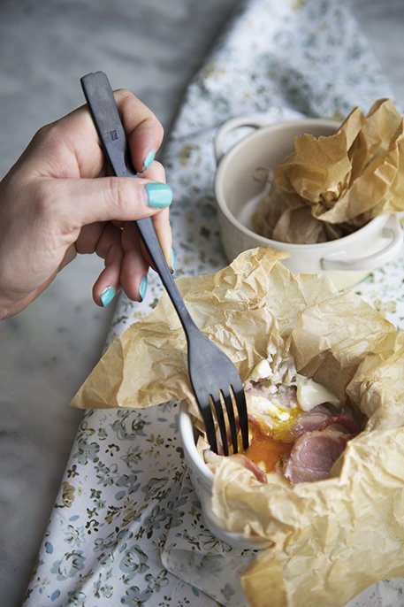 uova col bacon al cartoccio