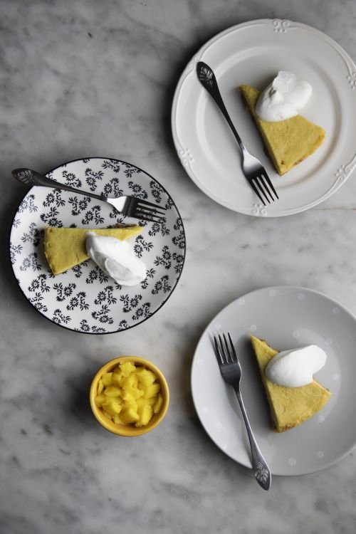 Torta fredda al mango e lime